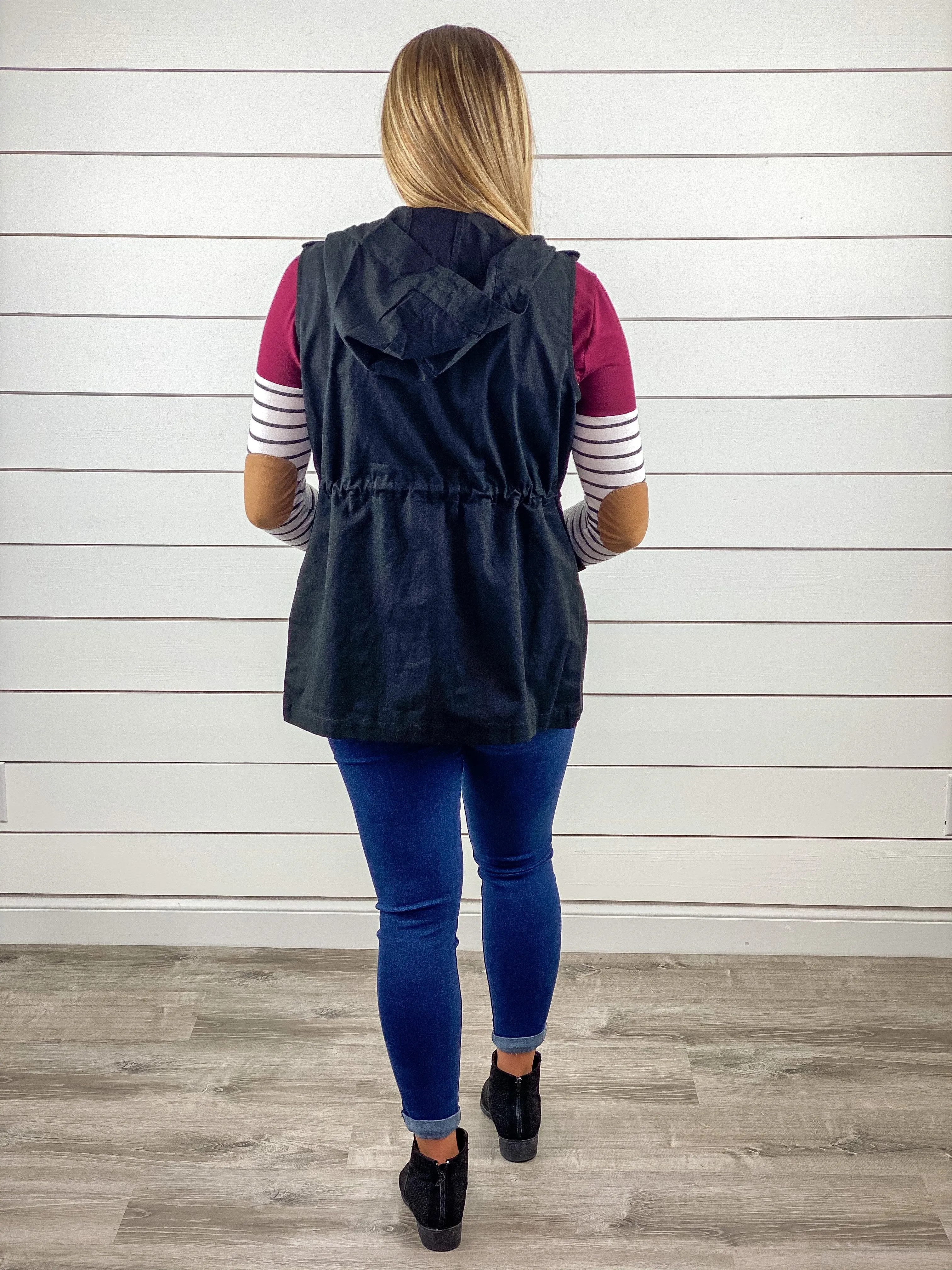 Hooded Utility Vest - Black