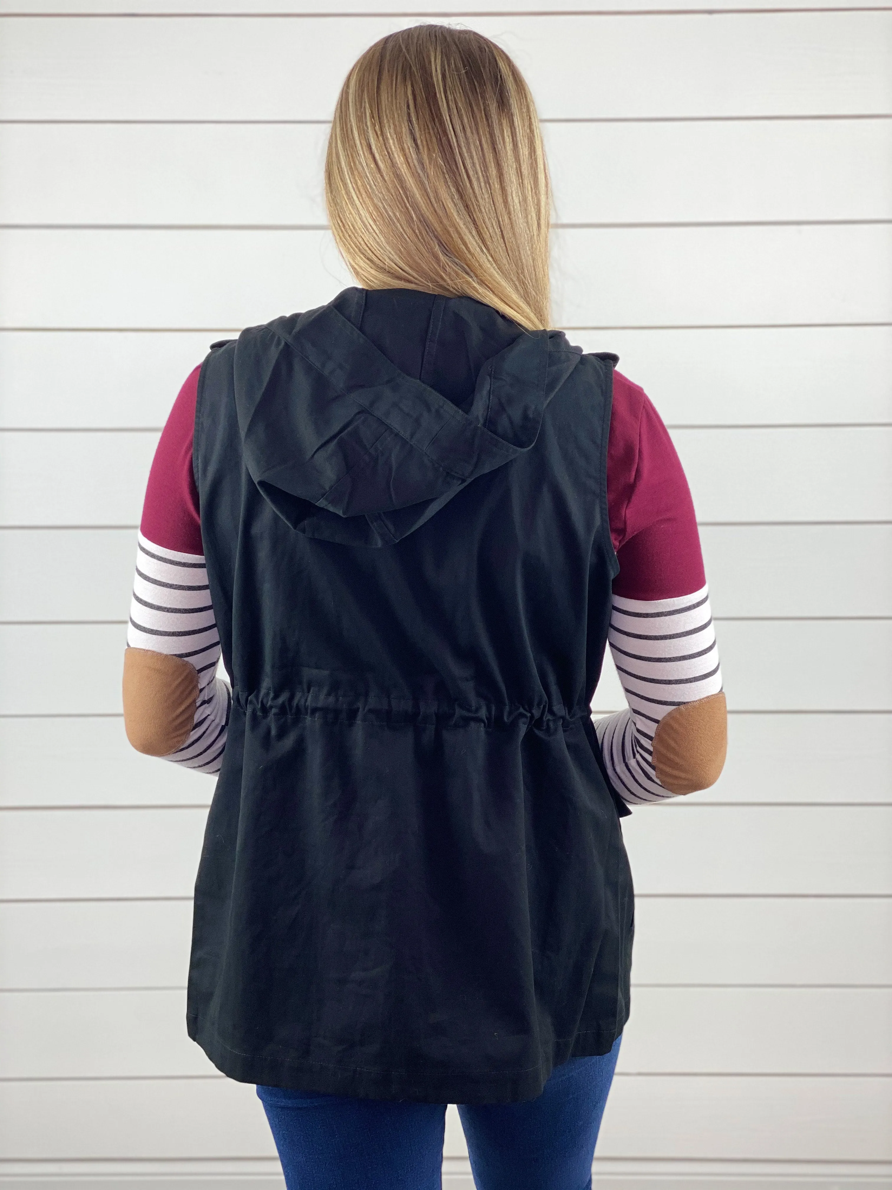 Hooded Utility Vest - Black