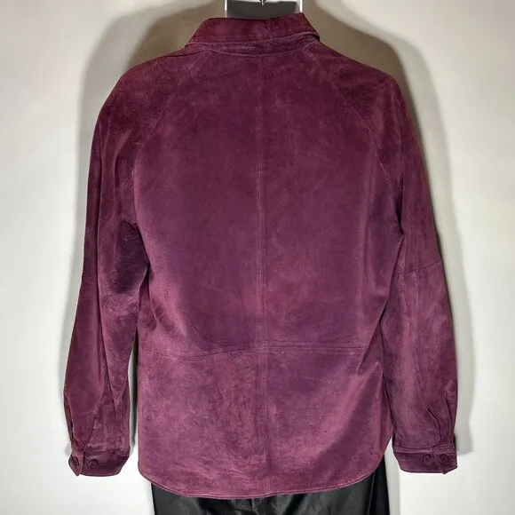 Hunt Club SZL Vintage Purple Suede Leather Shacket Western Ranch 80's Old $
