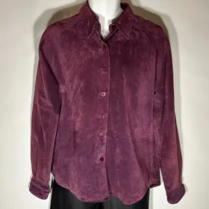 Hunt Club SZL Vintage Purple Suede Leather Shacket Western Ranch 80's Old $