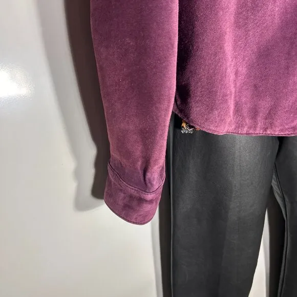 Hunt Club SZL Vintage Purple Suede Leather Shacket Western Ranch 80's Old $