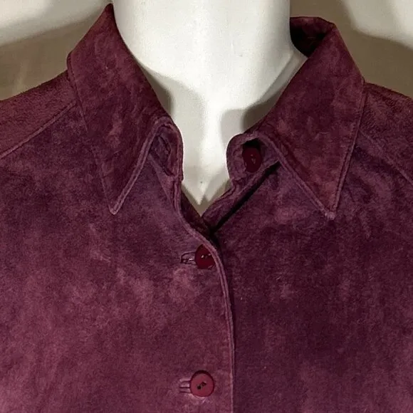 Hunt Club SZL Vintage Purple Suede Leather Shacket Western Ranch 80's Old $