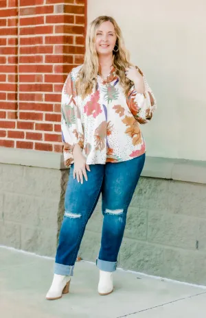 I Feel Pretty Floral Print Blouse