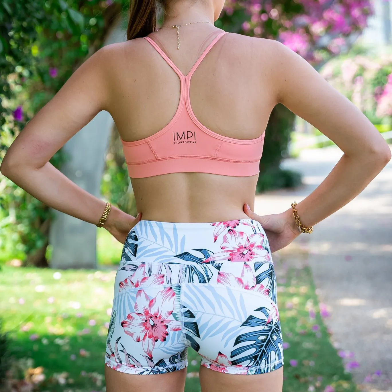 IMPI V-neck Running Bra Top - Peachy