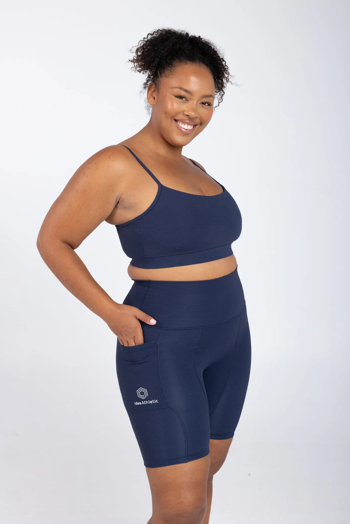 invisiSweat Bike Shorts - High Waisted Statement Navy (size down)