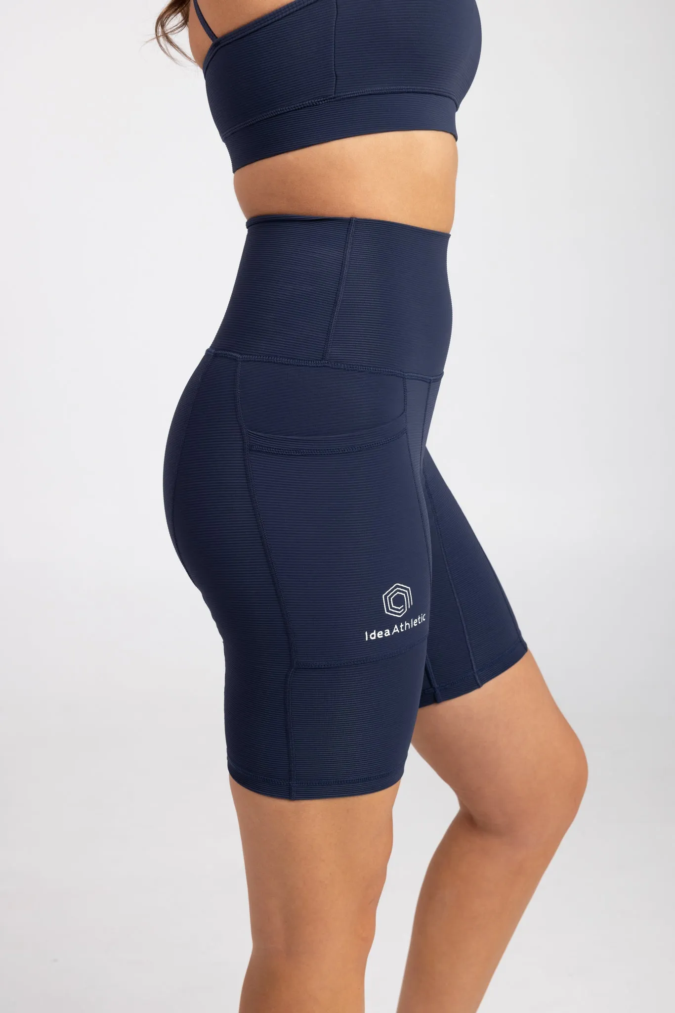 invisiSweat Bike Shorts - High Waisted Statement Navy (size down)