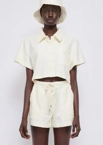 Ireland S/S Cropped Camp Shirt (White)