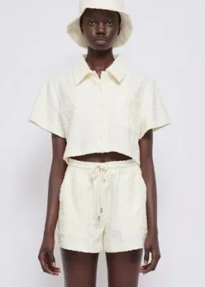 Ireland S/S Cropped Camp Shirt (White)