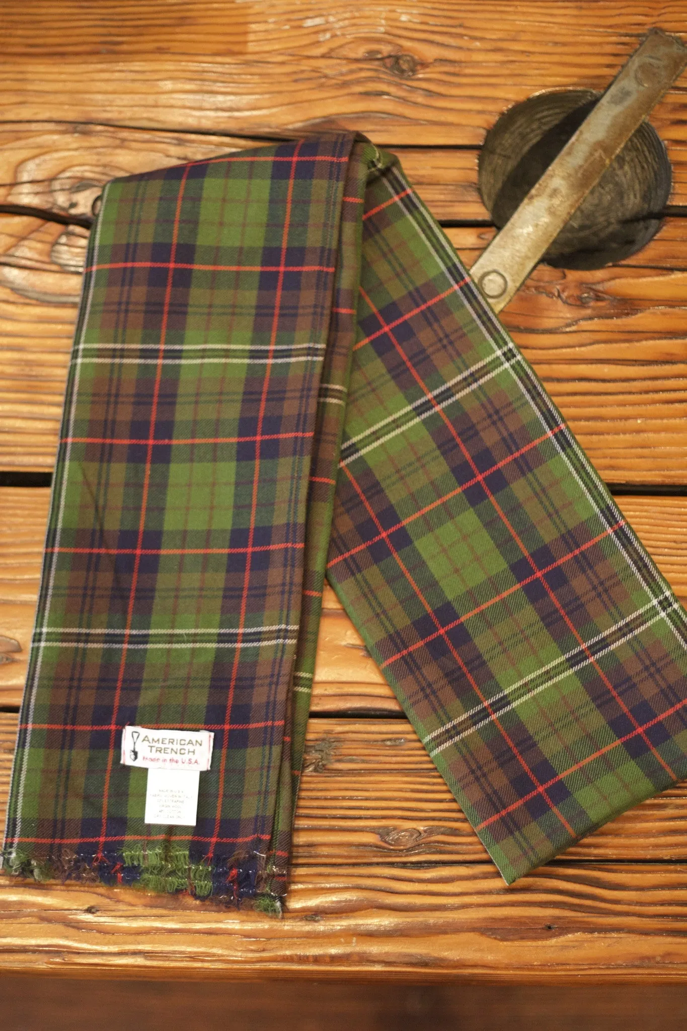 Italian Wool & Cotton Scarf Green