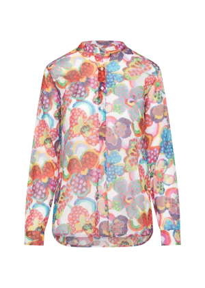 JANICE NEW MULTICOLOR FLORAL PRINT VOILE BLOUSE