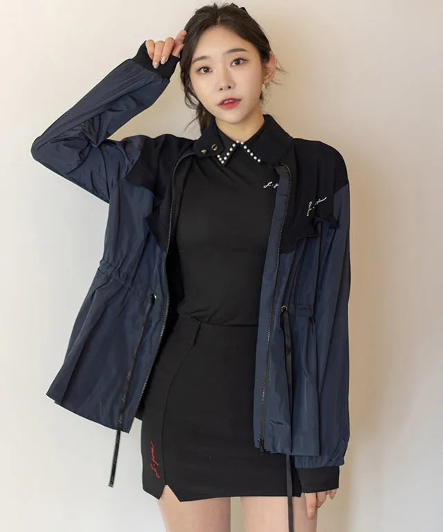 J.Jane Frill Oblique Windbreaker (Navy)