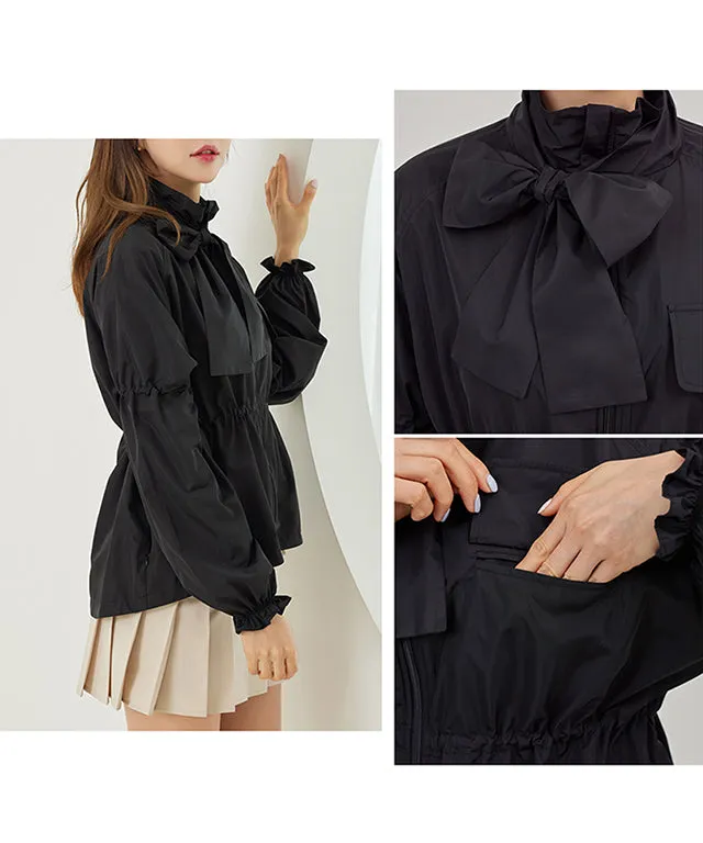 J.Jane Shiny Overfit Windbreaker - Black