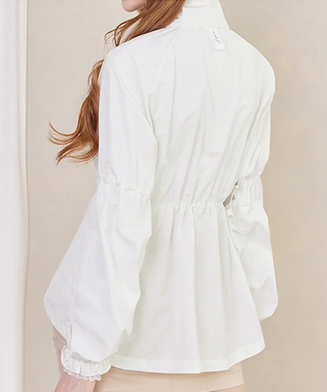 J.Jane Shiny Overfit Windbreaker - White