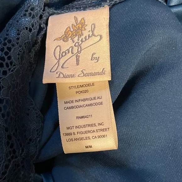Jonquil Peacock Lace-Trim Satin Nightgown‎