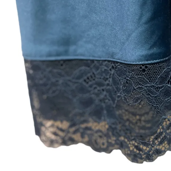 Jonquil Peacock Lace-Trim Satin Nightgown‎