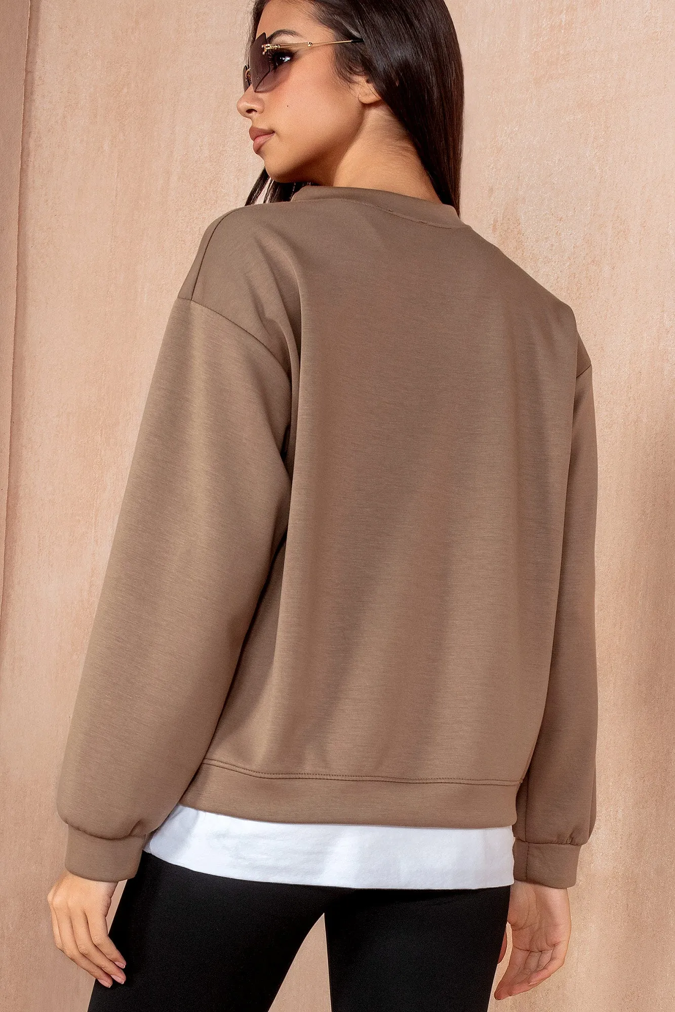 Jordan Camel White Hem Sweatshirt