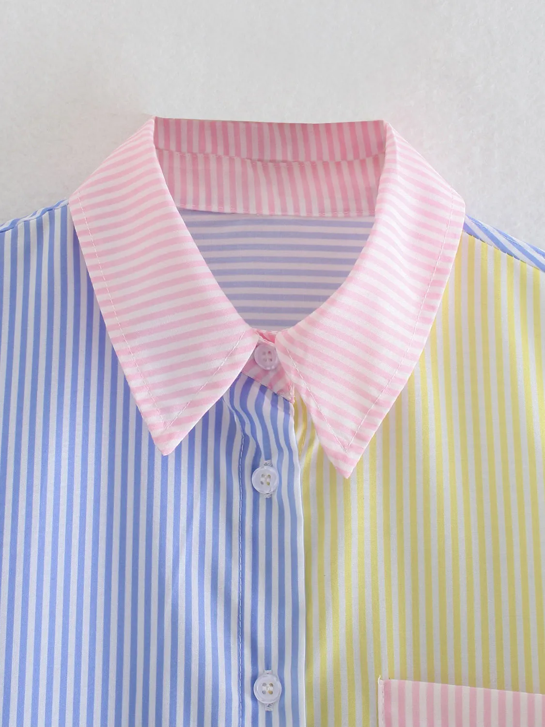 Jovy Pocketed Color Block Long Sleeve Shirt