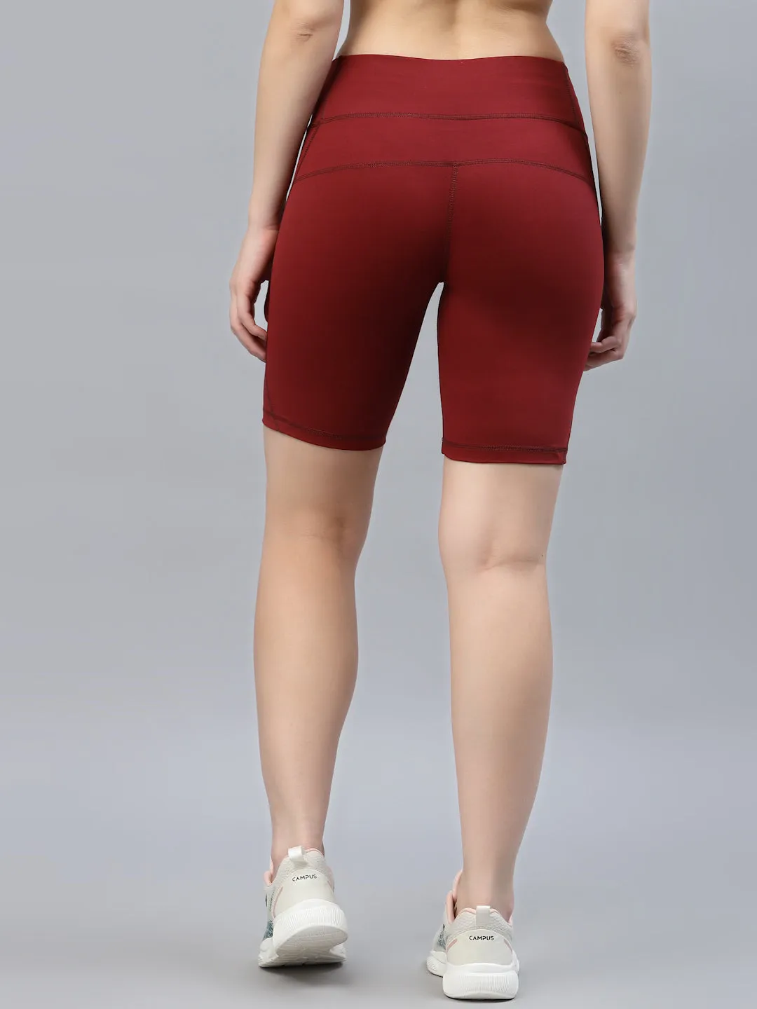 JUMP USA Women Solid Rapid-Dry Seamless Short Tights