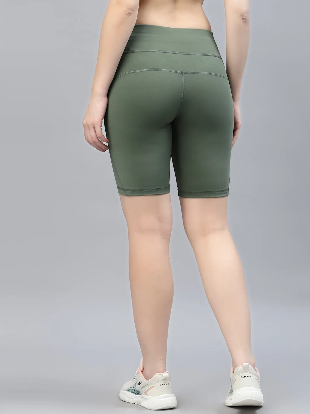 JUMP USA Women Solid Rapid-Dry Seamless Short Tights
