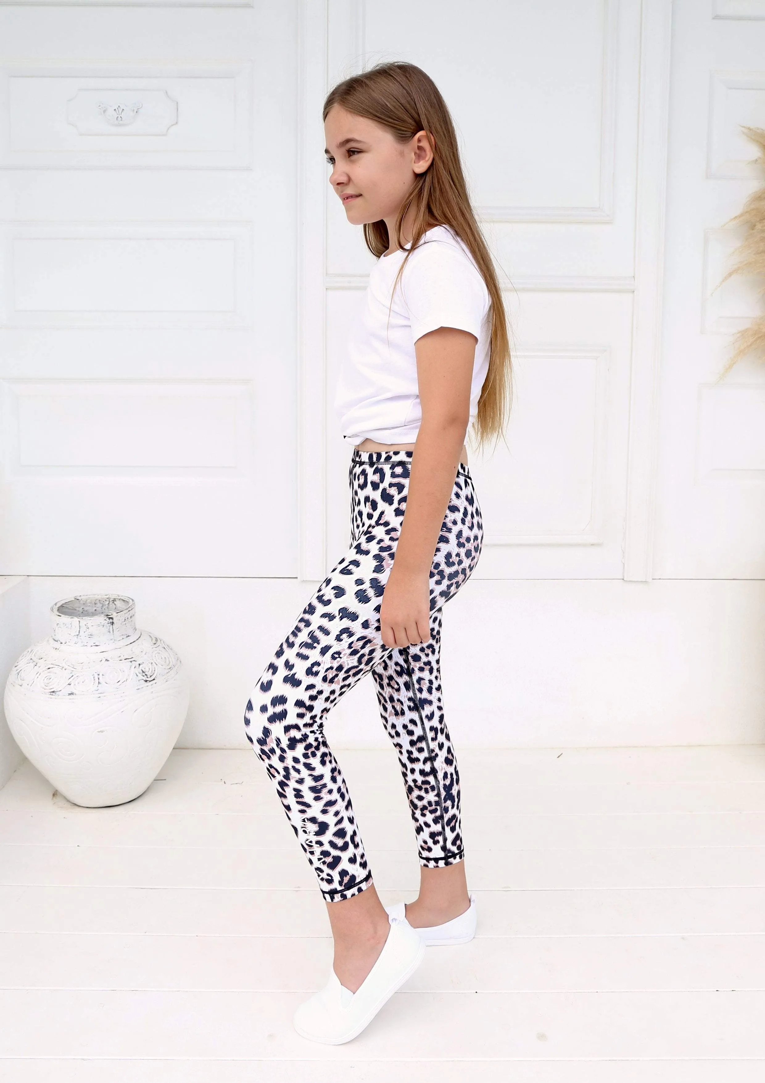 Junior Snow Leopard Leggings