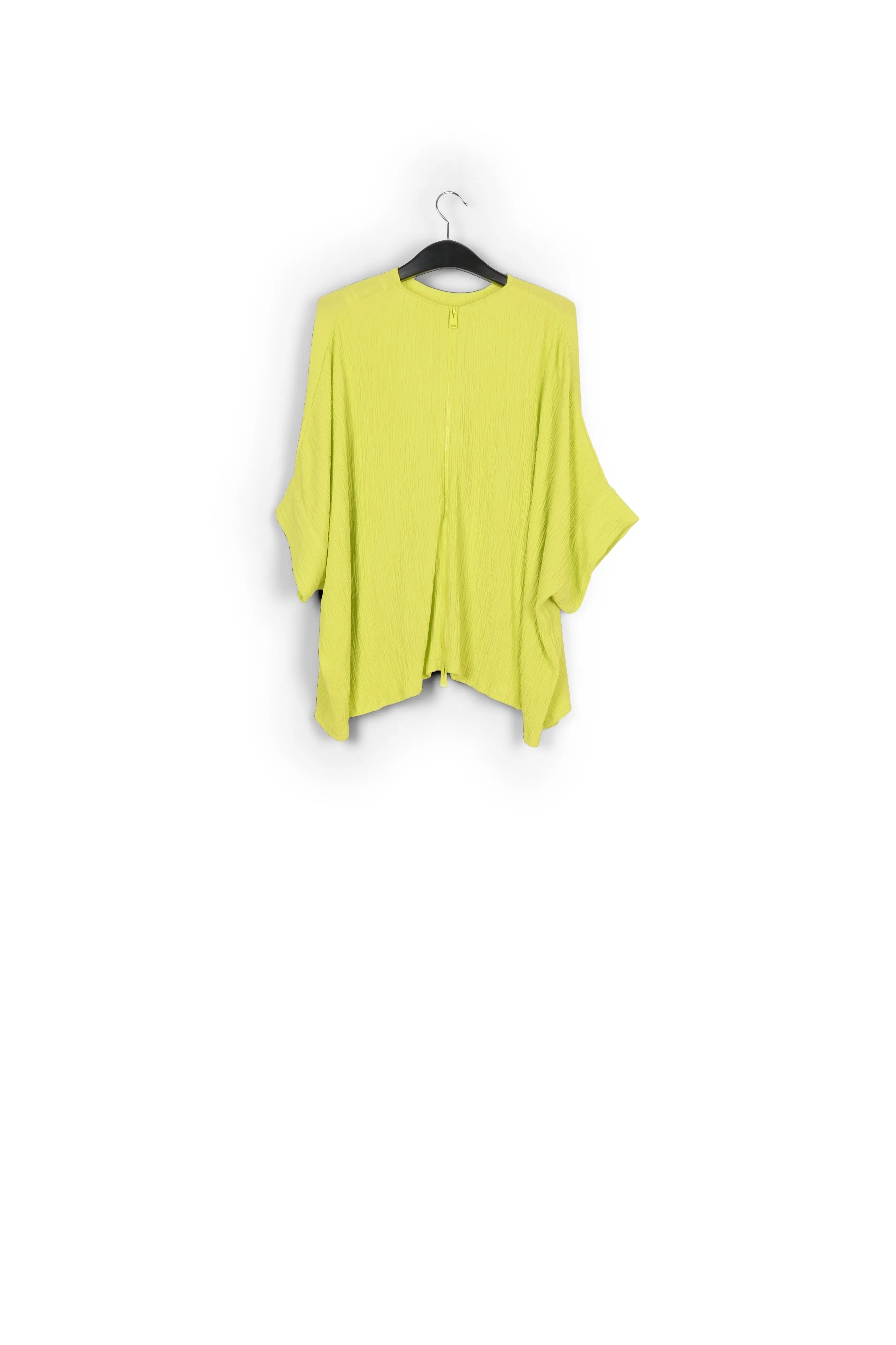 Khaki oversized seersucker top