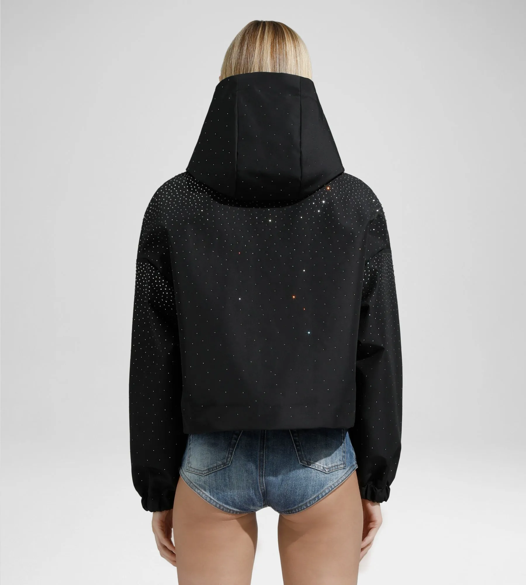 KHRIS CROP WINDBREAKER STRASS