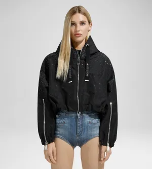 KHRIS CROP WINDBREAKER STRASS