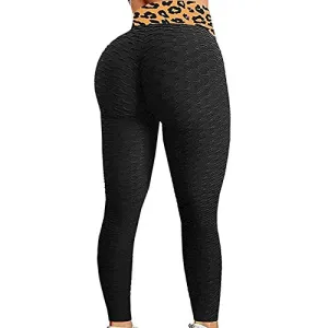 Kidyawn Tiktok Butt Leggings - Stuff Yoga Pants for Women High Waist Tummy (Black, XL)