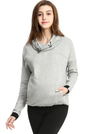 Kimi   Kai Maternity "Samara" Cowl Neck Nursing Hoodie