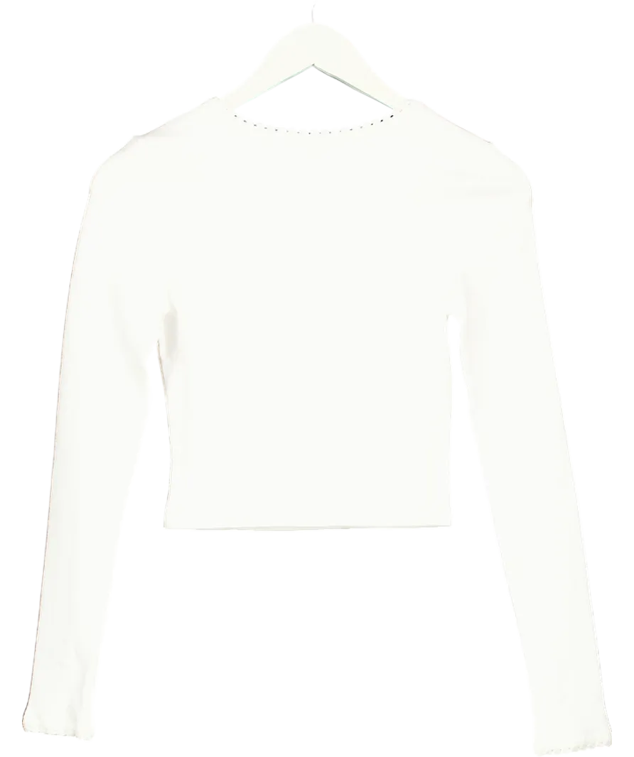 Kivari White Tallulah Crop Top UK 8