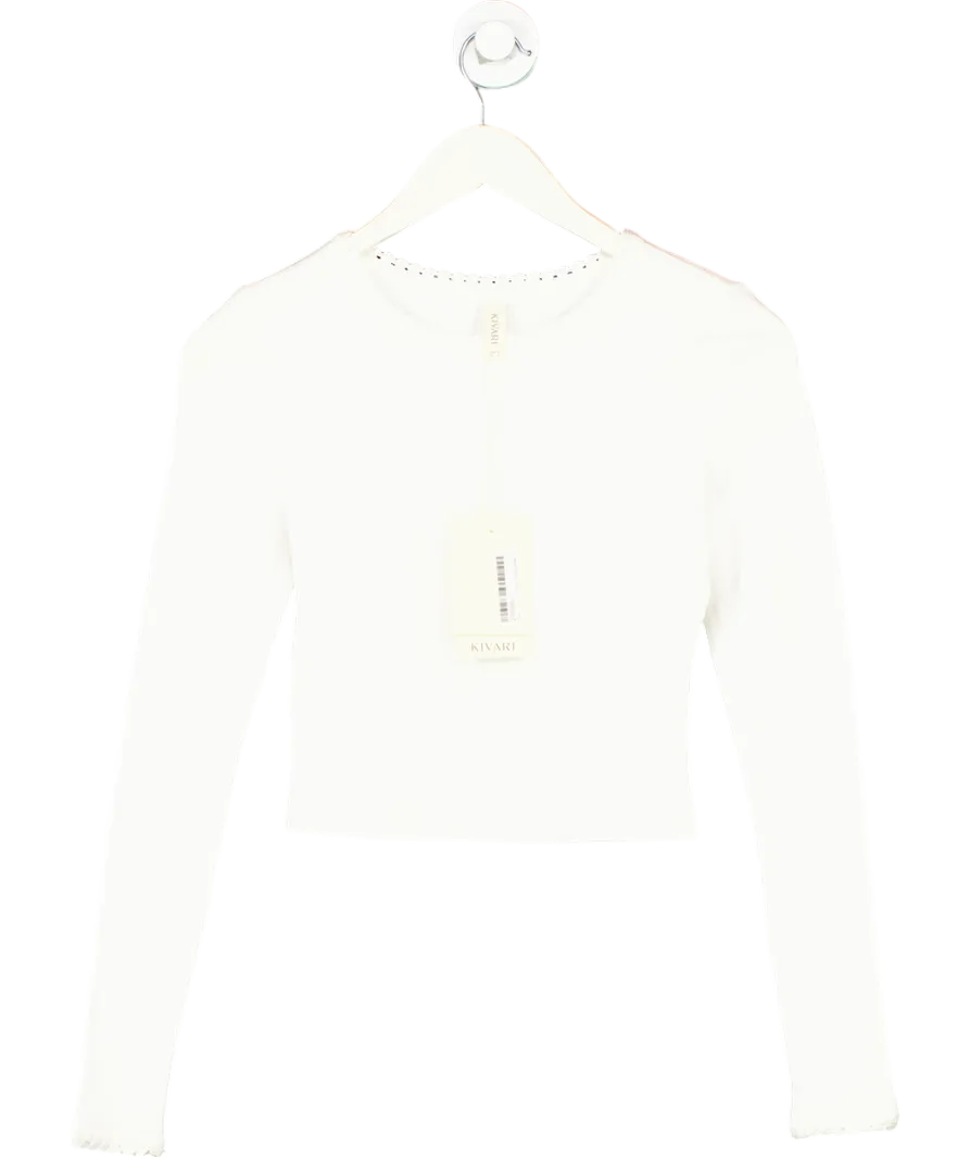 Kivari White Tallulah Crop Top UK 8
