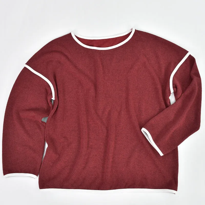 Knit Round Neck Sweatshirts Shirts Blouses