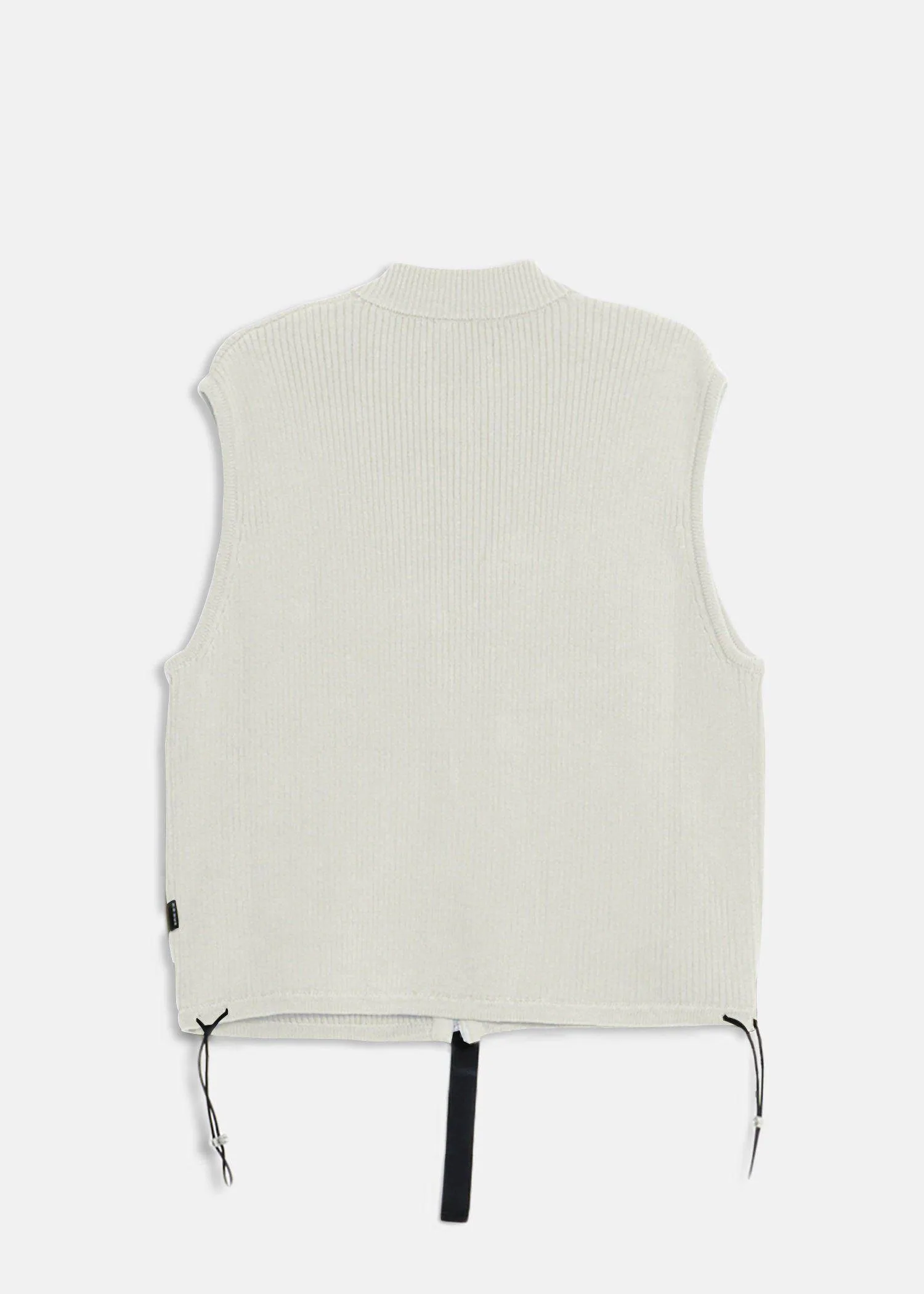 Konus Men's Sweater Utility Vest w/ Bellow Pockets in Off White