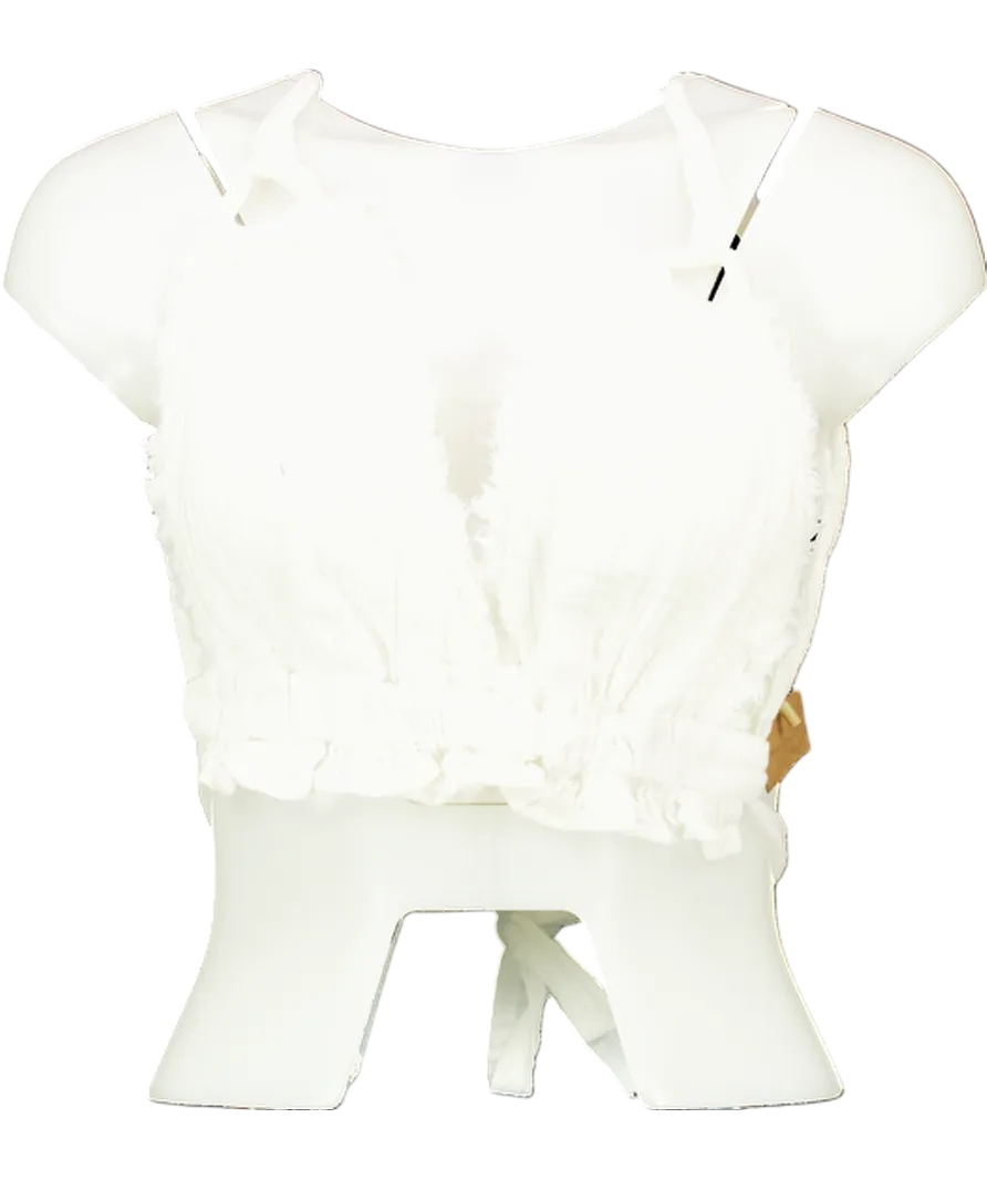 La Vie Bohemienne White Tie Up Bikini Style Top One Size