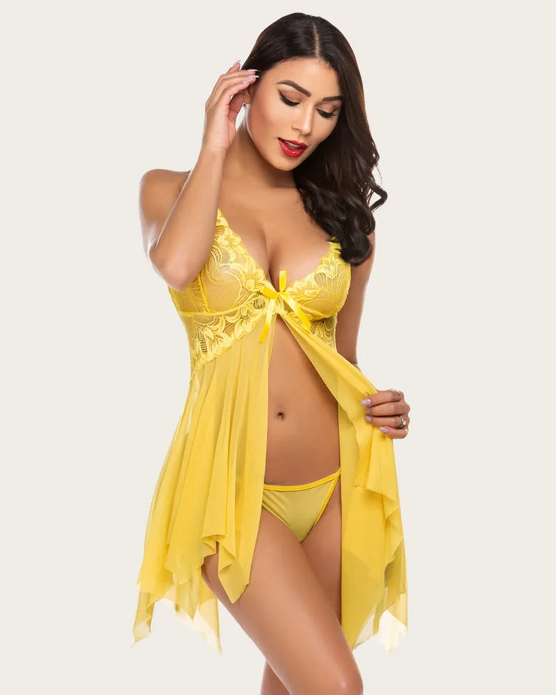 Lace Babydoll Sleepwear Outfits Plus Size Lingeries