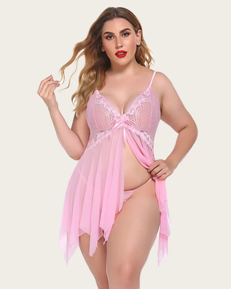 Lace Babydoll Sleepwear Outfits Plus Size Lingeries