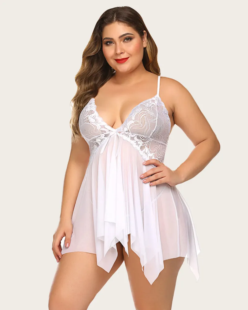 Lace Babydoll Sleepwear Outfits Plus Size Lingeries