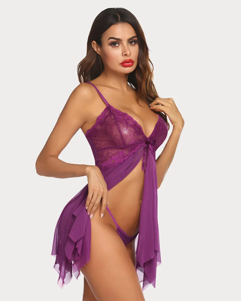 Lace Babydoll Sleepwear Outfits Plus Size Lingeries