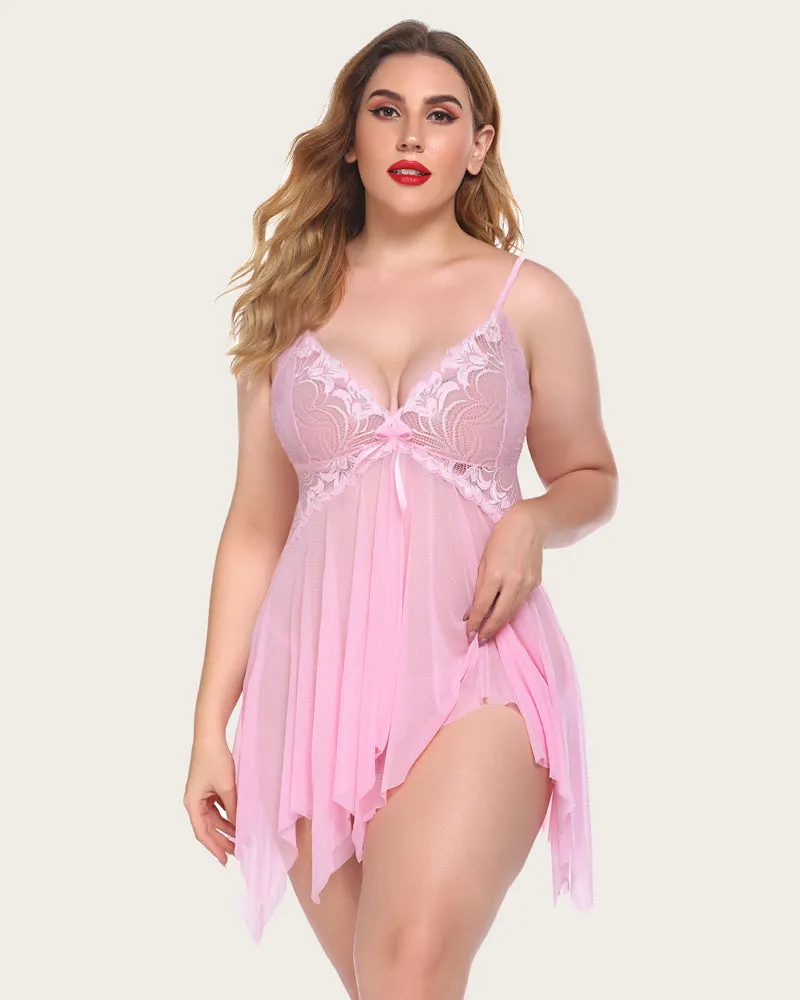 Lace Babydoll Sleepwear Outfits Plus Size Lingeries