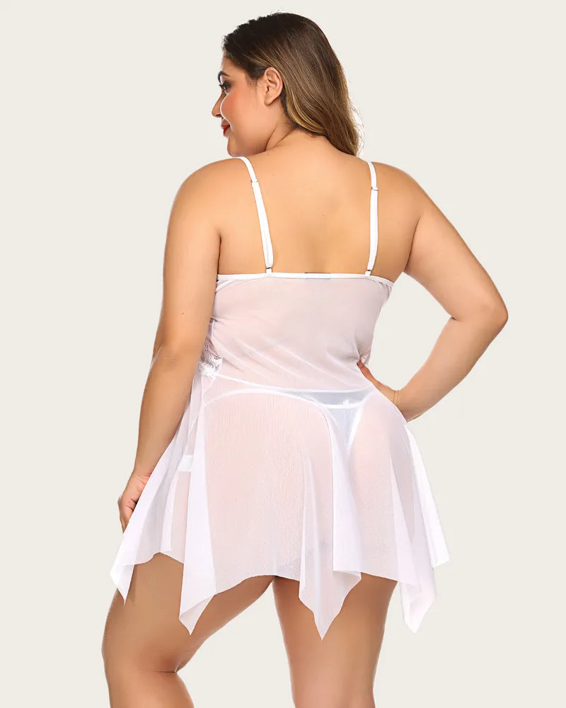 Lace Babydoll Sleepwear Outfits Plus Size Lingeries