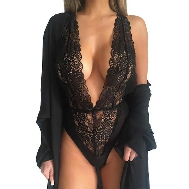 Lace Lingerie - Lace bodysuit - Sheer nightwear - teddy Lingerie - lace lingerie - See Through Lingerie - Womens Lingerie -  Sexy Bodysuit