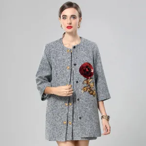 Lara Sequins Appliques Coat