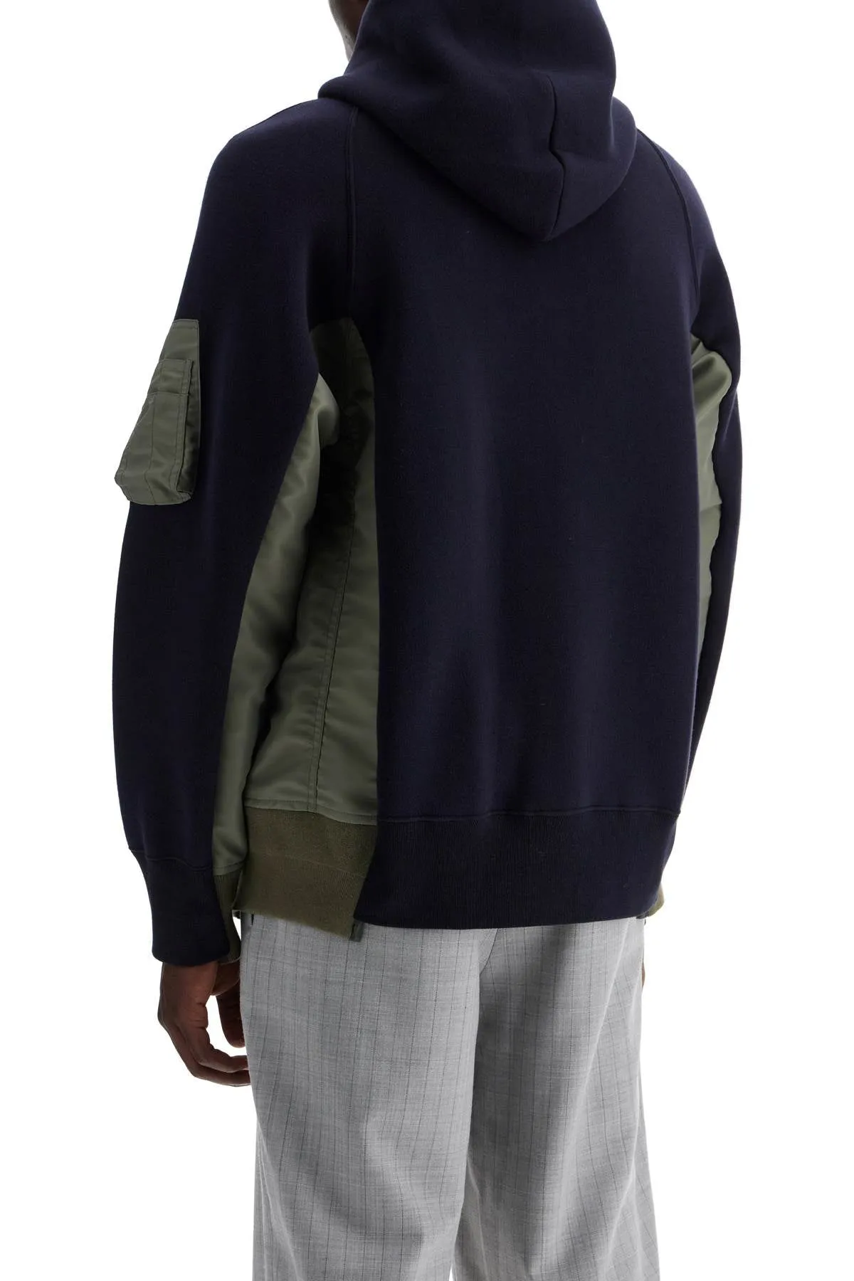 layered effect sweatshirt style bomber