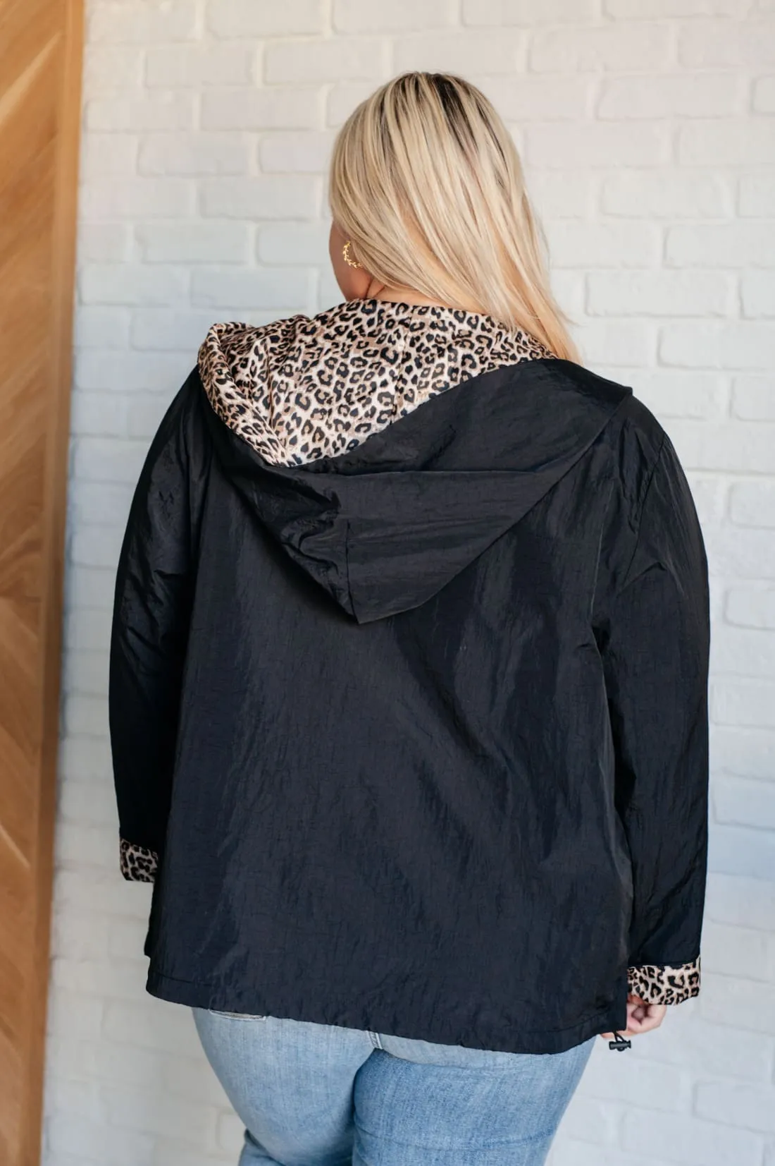 Let's Get Wild Hooded Leopard Print Windbreaker Jacket