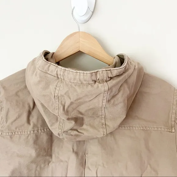 Levi's Hooded Crop Preppy Field Utility Cotton Jacket Khaki XL NWT