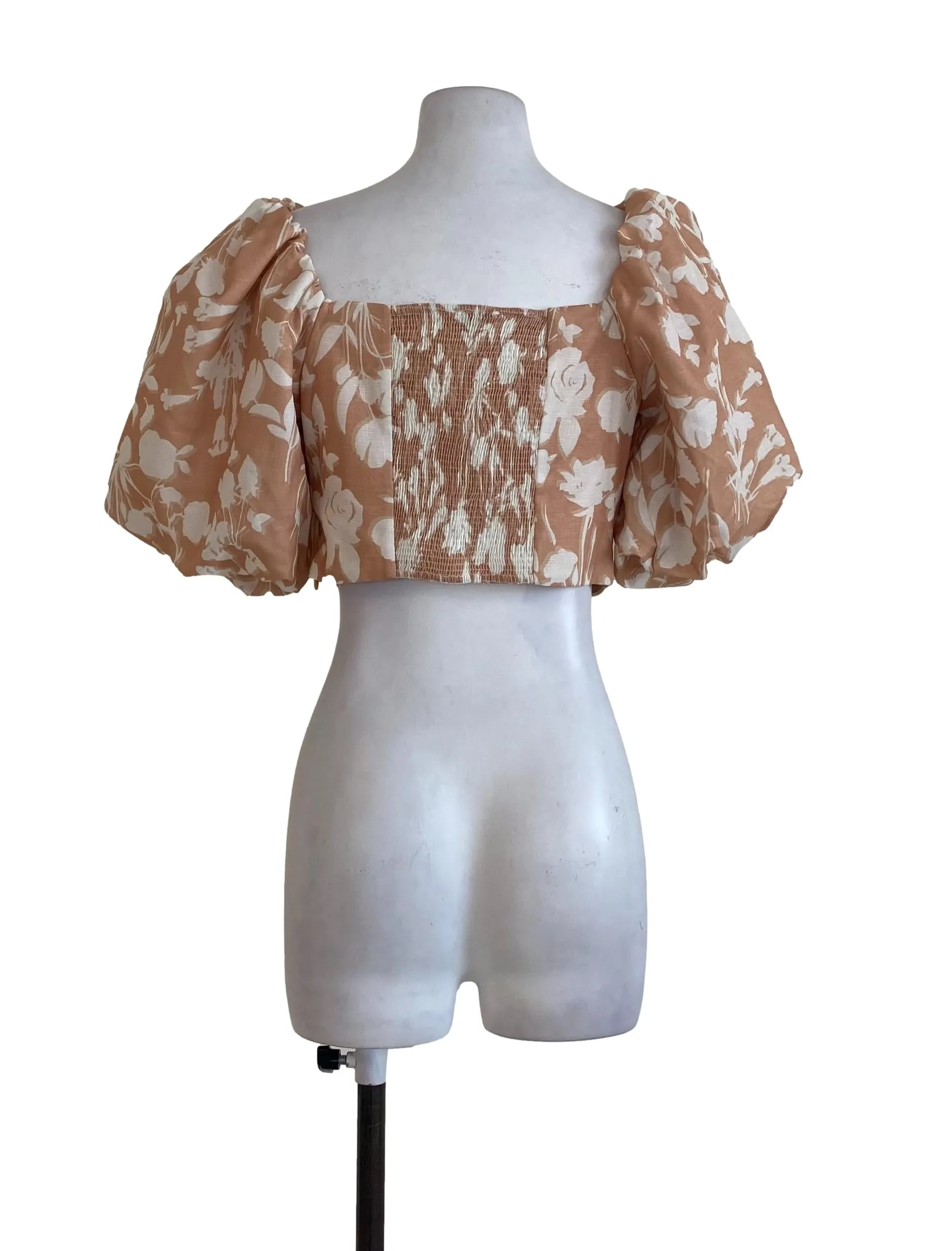 Light Sepia Floral Crop Top