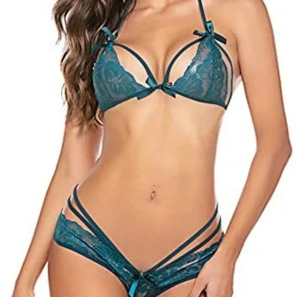 Lingerie Lace Babydoll 2 Piece Sexy Bra and Panty Sets
