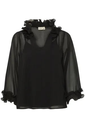 Long Sleeve Blouse - Black