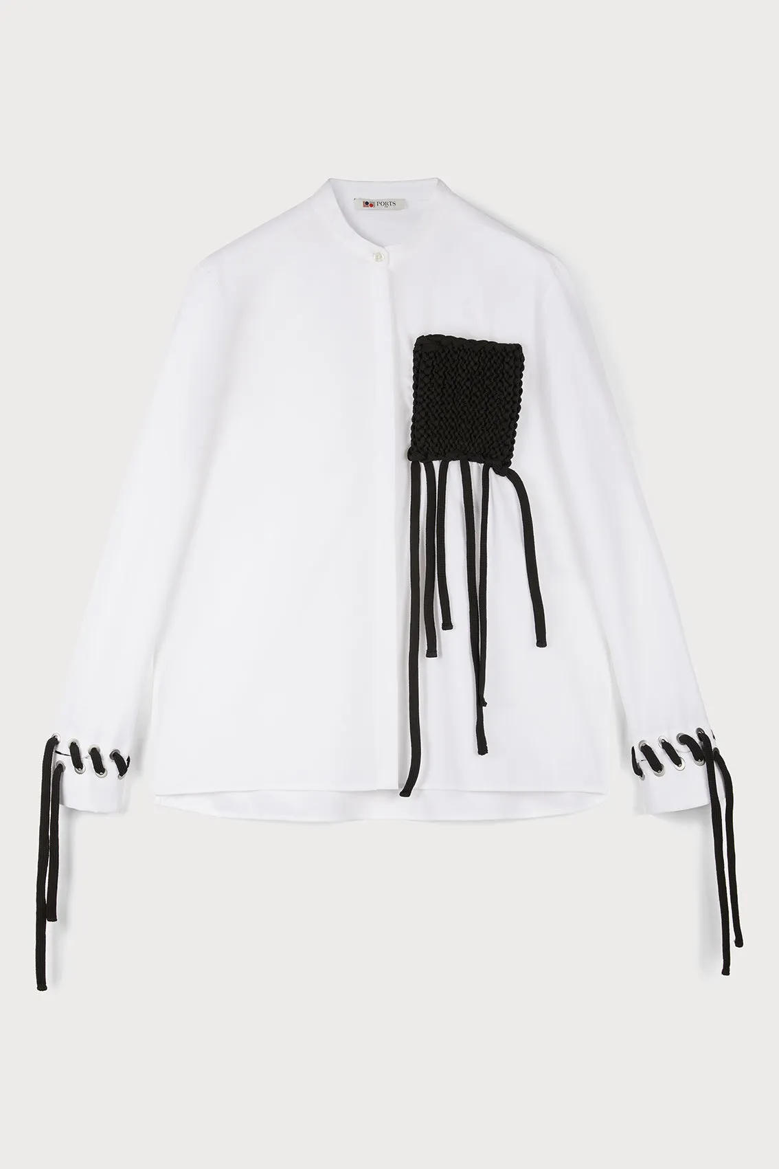 LONG SLEEVE SHIRT WITH LACE POCKET