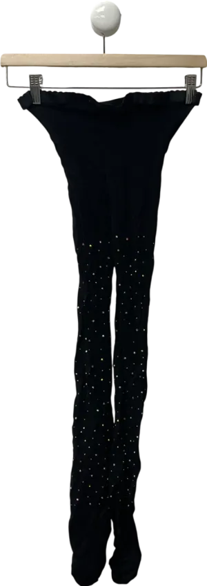 Lounge Black Diamanté Tights (40 Denier) UK S/M
